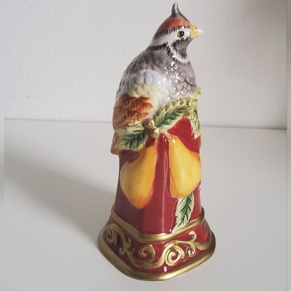 Vintage Fitz and Floyd Ceramic Patridge Bell - Picture 2 of 7